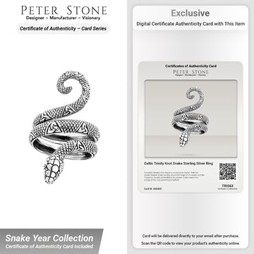 Celtic Trinity Knot Snake Sterling Silver Ring TRI563